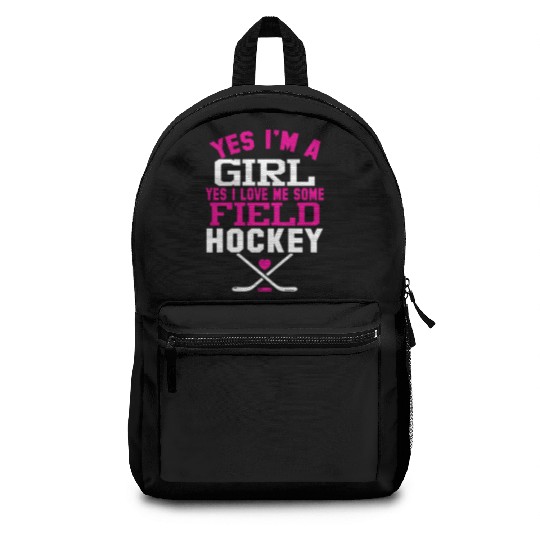 Yes I m Girl Hockey Hockey Girl Backpacks