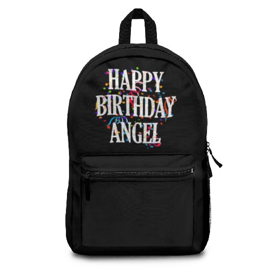 Happy Angel First Name Colorful Bday Backpacks