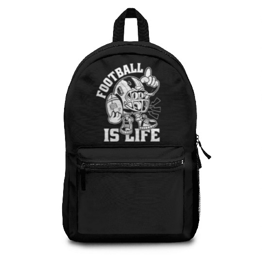 Football Is Life American Football Lover Game Day Backpacks