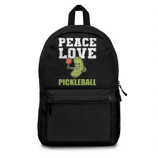 Peace Love Pickleball Sports Person Gift Backpacks