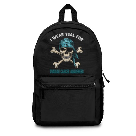 I Wear Teal For Ovarian Cancer Awreness Pirate Backpacks