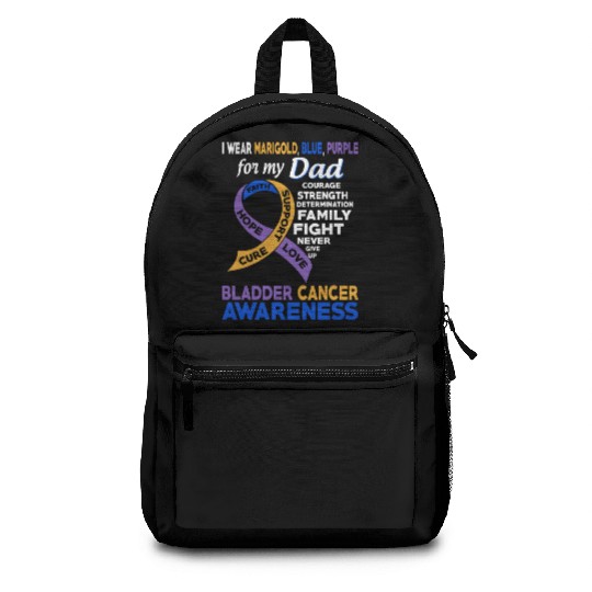 I Wear Marigold Blue Purple For My Dad Bladder Backpacks