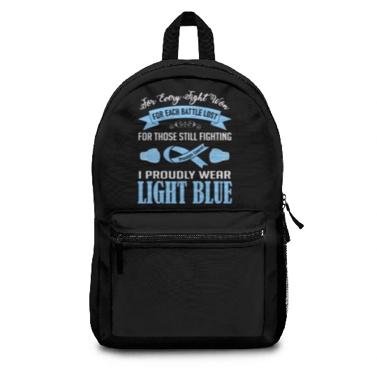 I Proudly Wear Light Blue Prostate Cancer Backpacks