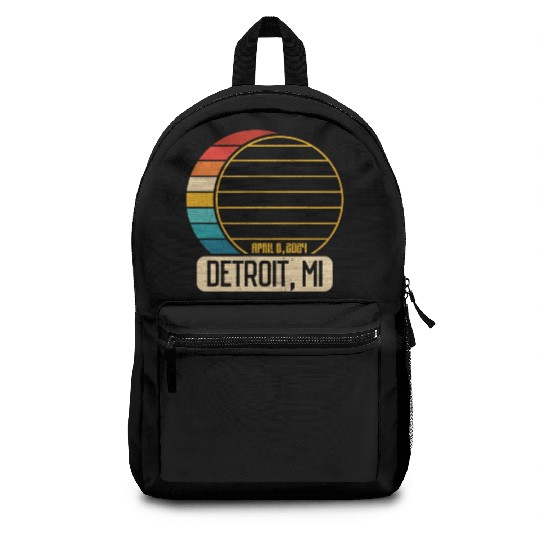 Total Solar Eclipse Michigan Detroit April 28 2024 Backpacks