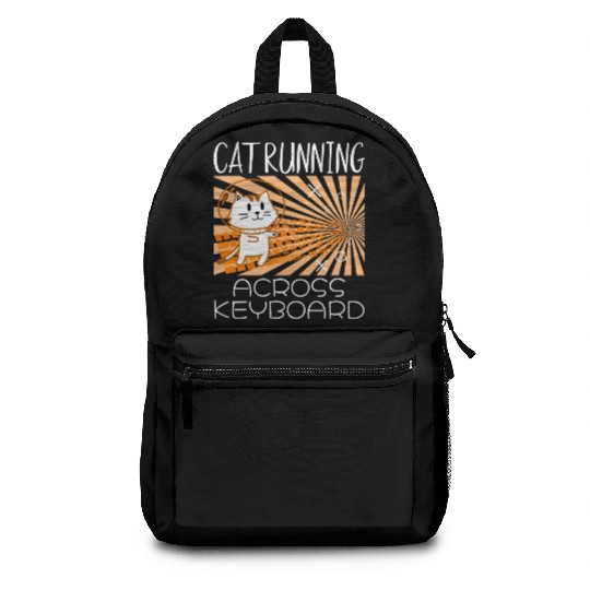 Cat Running Keyboard Across The Space Cat Riding Backpacks