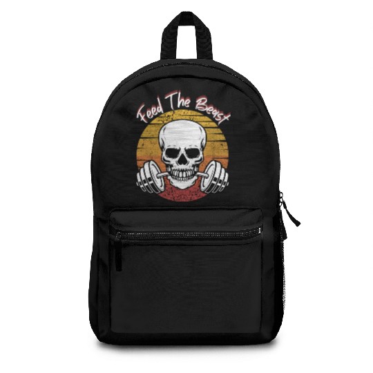 Feed The Beast Skeleton Gym Motivation Backpacks