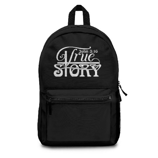 John 3:16 a True Story Love Jesus Christian Backpacks