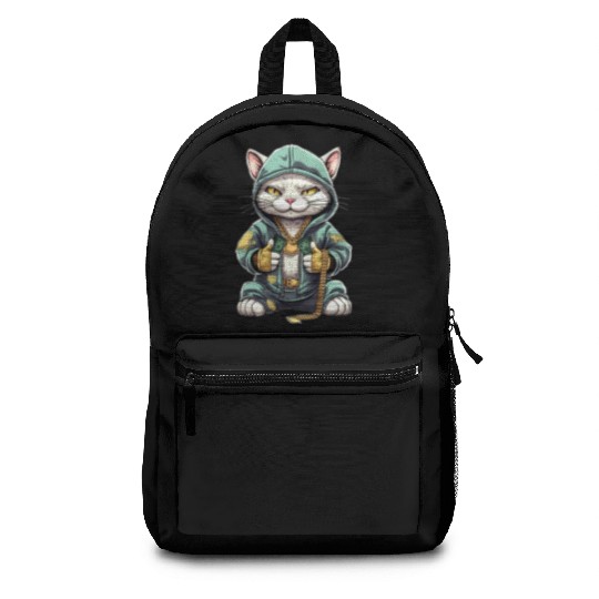 Funny Hip Hop Cat Lover Design Backpacks