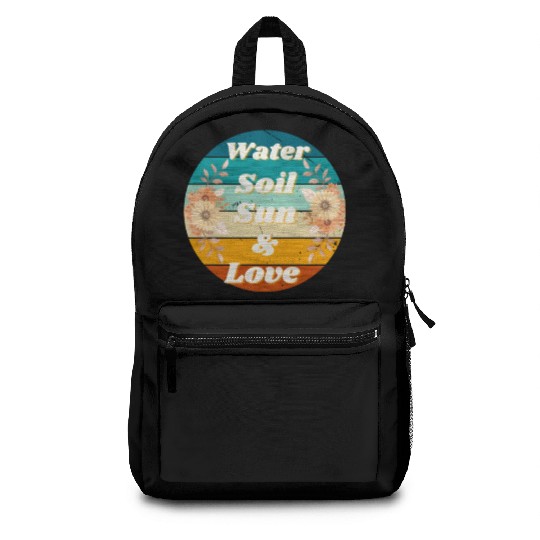 water soil sun love Backpacks