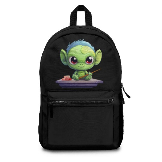 Alien Enjoying Sushi Backpacks