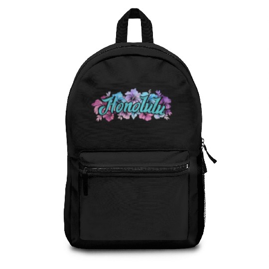 Honolulu Hawaii Hibiscus Backpacks