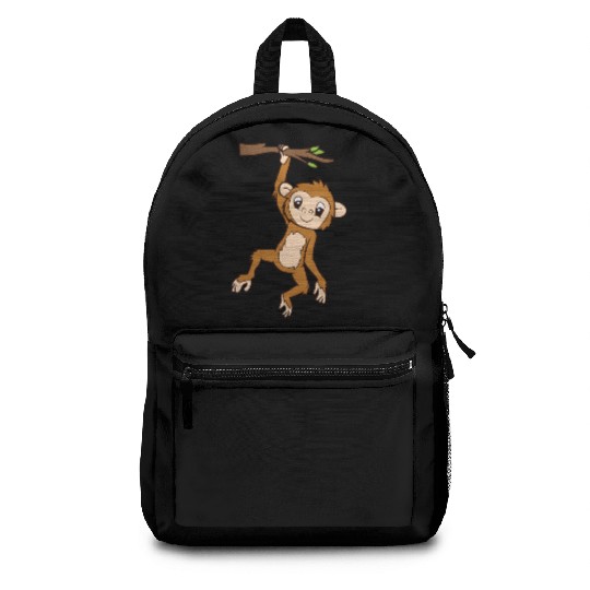 Monkey Hanging On Branch Ape Monkey Backpacks