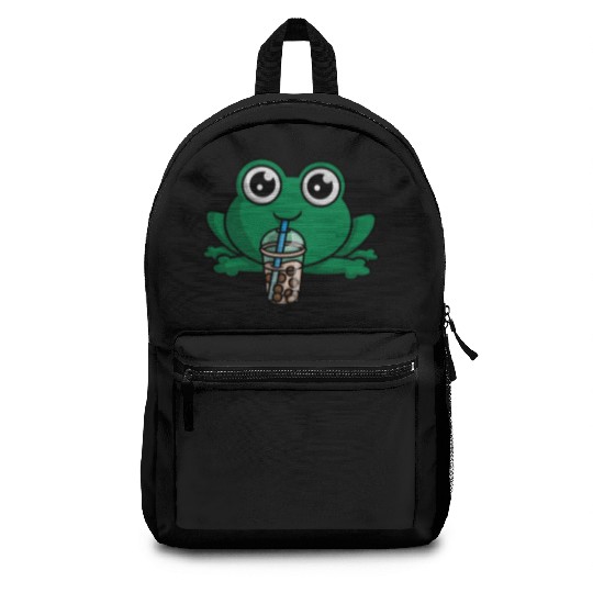 Bubble Boba Tea Drink Frog Cute Anime Kawaii Toad Backpacks
