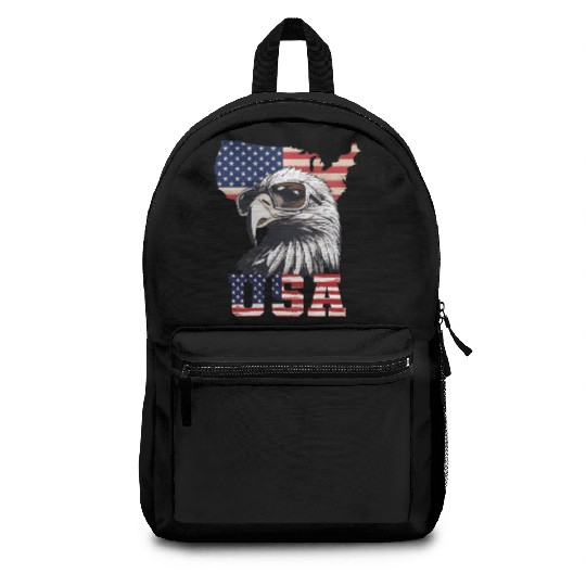 gift idea bald eagle american flag Backpacks