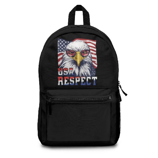 gift idea bald eagle american flag Backpacks