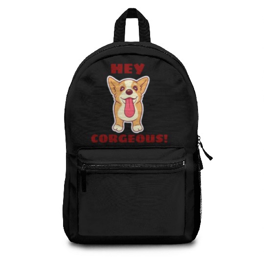 Hey Corgeous Corgi Pun Backpacks