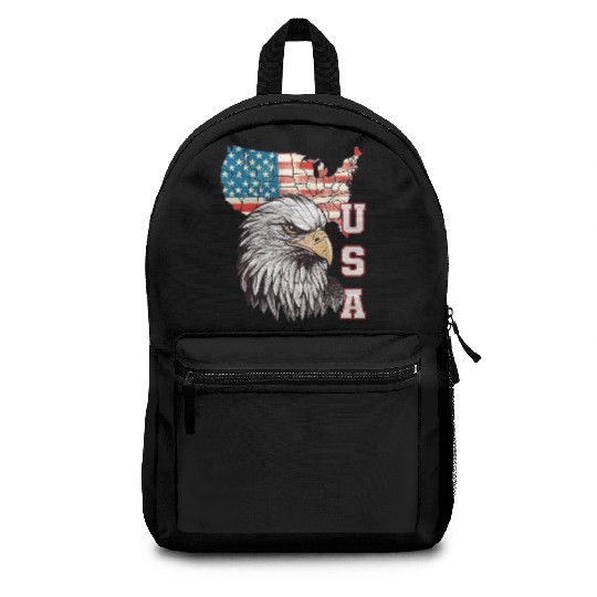 gift idea bald eagle american flag Backpacks