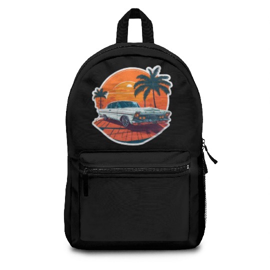Classic Car Charm: Miami Street Nostalgia Backpacks