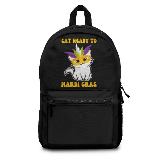 Cat Ready To Mardi Gras Backpacks