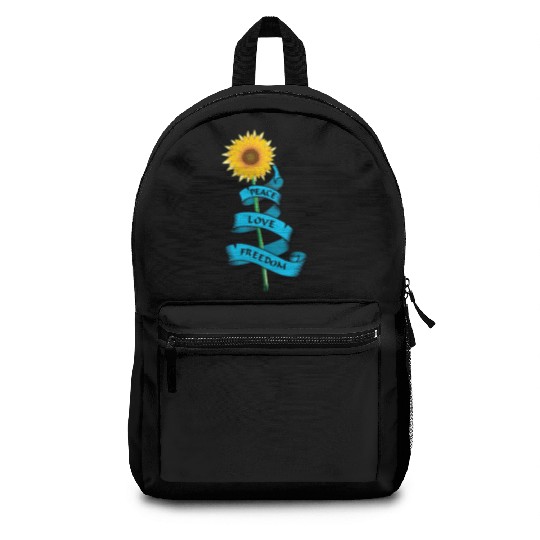Sunflower Peace love freedom Backpacks