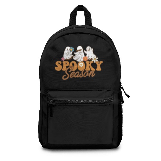 Halloween Spooky Season Boo Ghost Let's Go Ghouls Backpacks