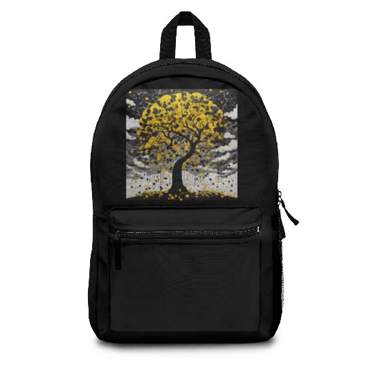 black tree and Wonderful yellow foliage Backpacks