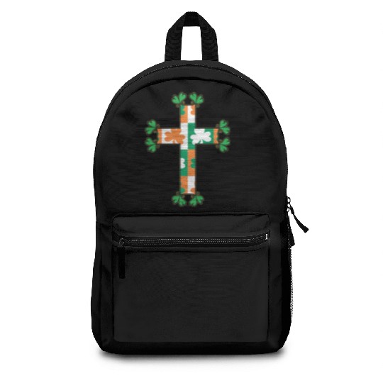 Heart Of The Irish Cross With Clovers Ireland Backpacks