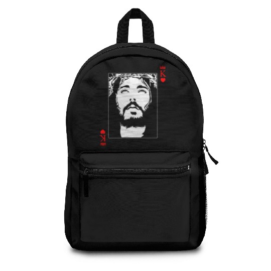 Jesus Is King Jesus King Of Hearts Card Christian Backpacks