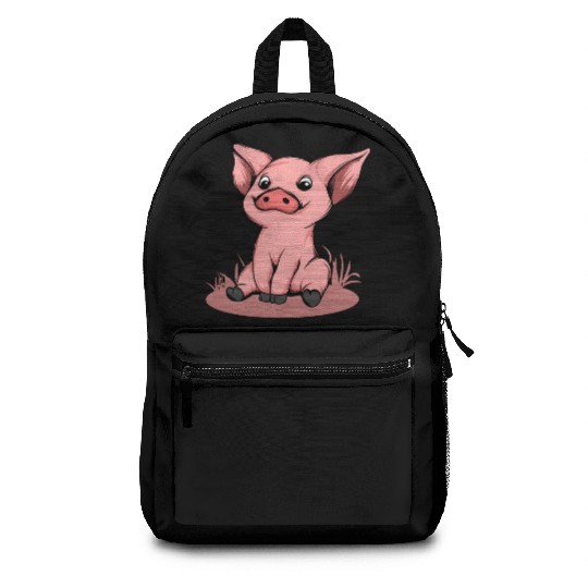 Cute Funny Happy Piglet Graphic Pig Lover Gift Backpacks