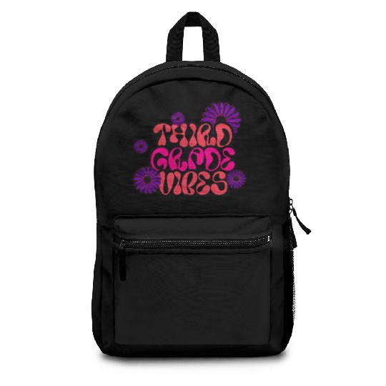 Fourth Grade Vibes for School Guys Neon Colors Backpacks