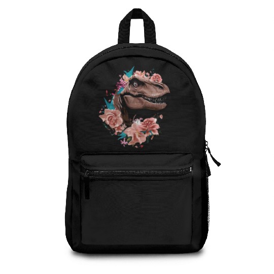 Flowery dinosaur Backpacks