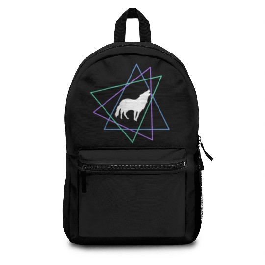 Geometric Howling Wolf Backpacks