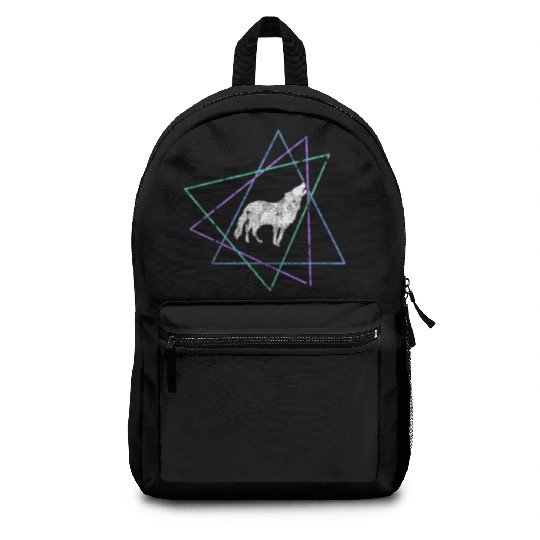 Geometric Howling Wolf Backpacks
