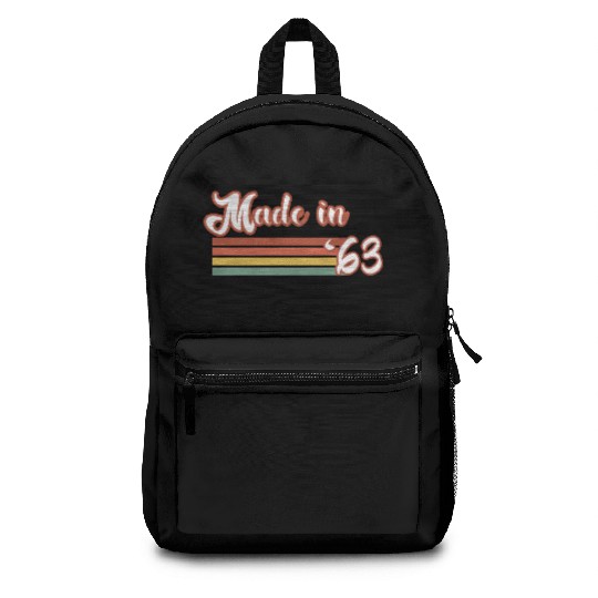 Vintage 1963 61th Birthday Made in 1963 Born in 19 Backpacks