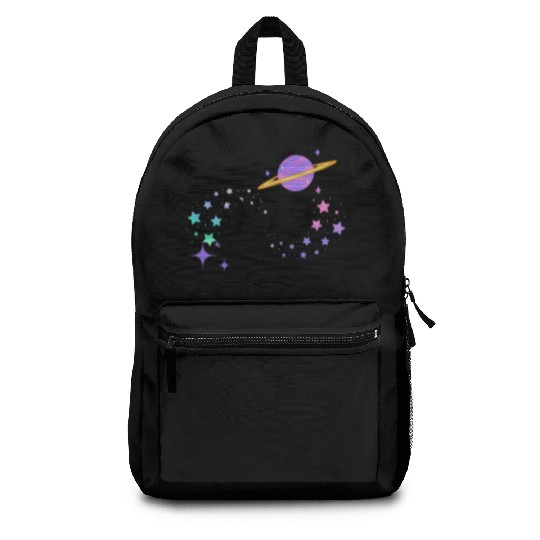 Angel Numbers 999 Purple Saturn with Stars Backpacks