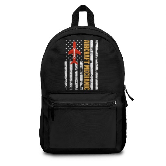 Aircraft Mechanic USA FLAG Backpacks