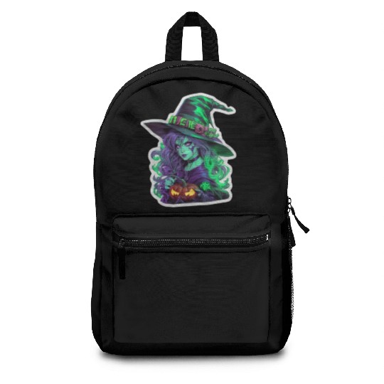 Wicked Witch Halloween Sticker, neon color Backpacks