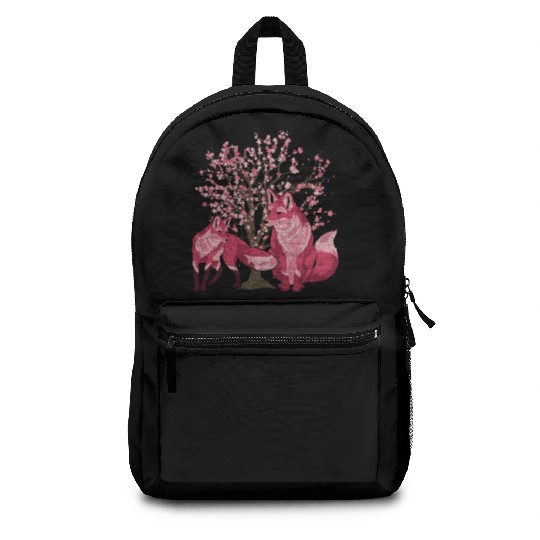 Cherry blossom tree forest animal gift sakura fox Backpacks