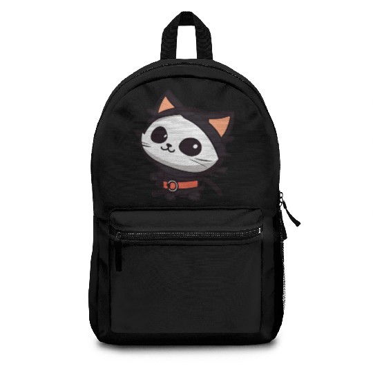 Black Cat Superhero Cartoon Design Backpacks