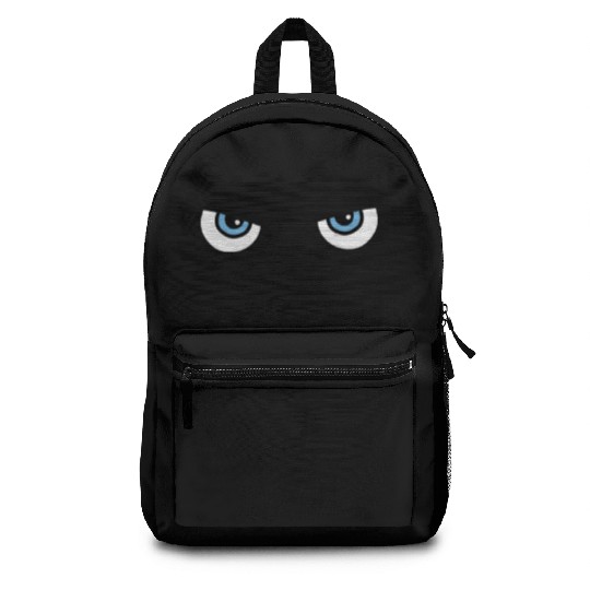 Black Cat Blue Eyes | Halloween Gift For Cat Lover Backpacks