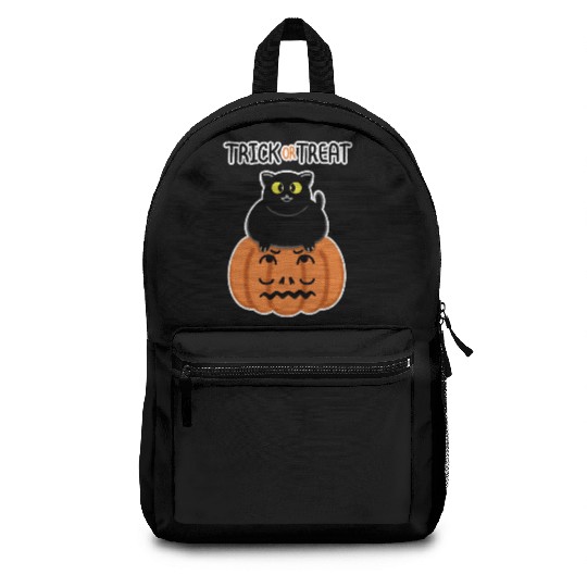 Trick or Treat Black lucky cat with sweetest eyes. Backpacks