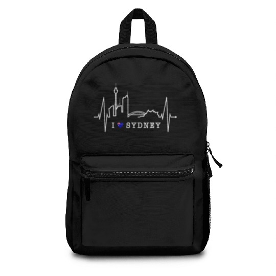 Sydney Skyline Heartbeat Australian Heart Rate Fan Backpacks