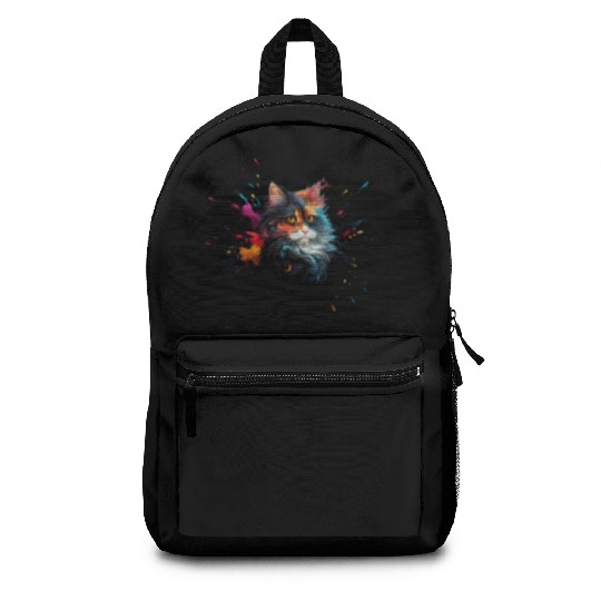 Persian Cat Realistic Animal Portrait Backpacks