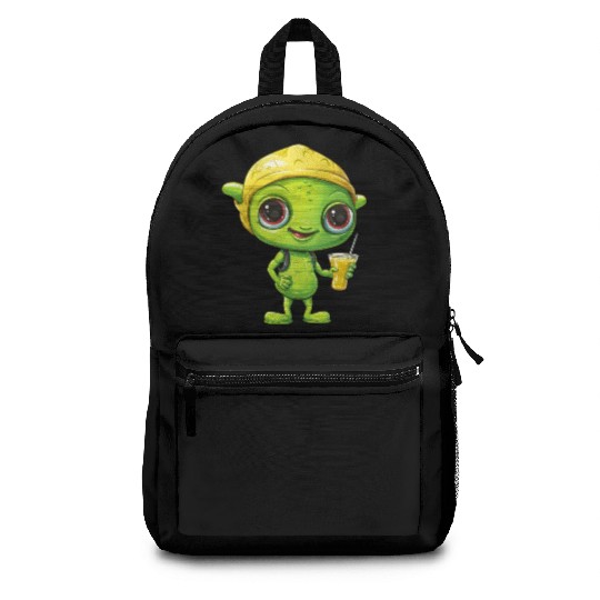 Refreshing Alien Lemonade: Green & Yellow Blend Backpacks