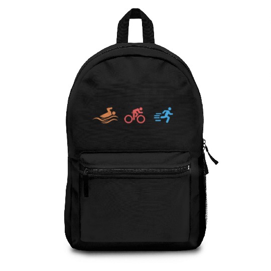 I Swimming Cycling Running Marathoner Backpacks
