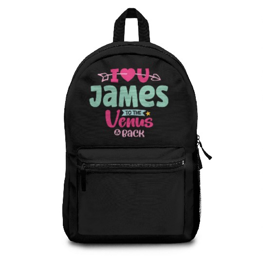 I Love You James Valentines Backpacks