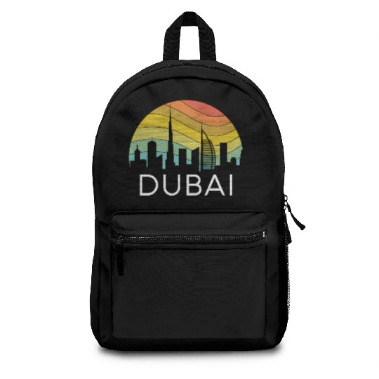 Dubai Skyline City Arab Emirates Uae Arcihtecture Backpacks