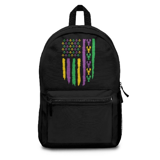 American Flag Lobster Fleur Mardi Gras Backpacks