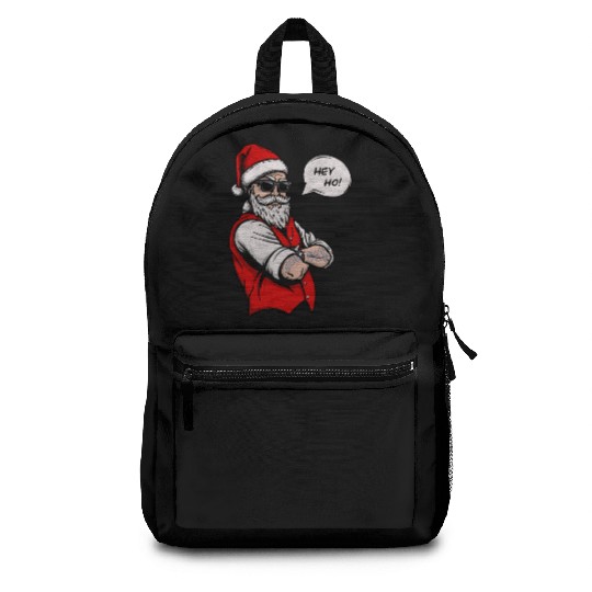 Naughty Santa Hey Ho Christmas Xmas Holiday Backpacks