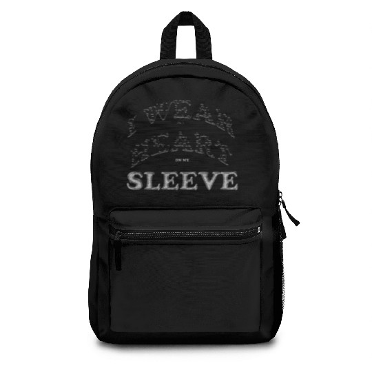 I wear my heart on my sleeve cute design gift Backpacks